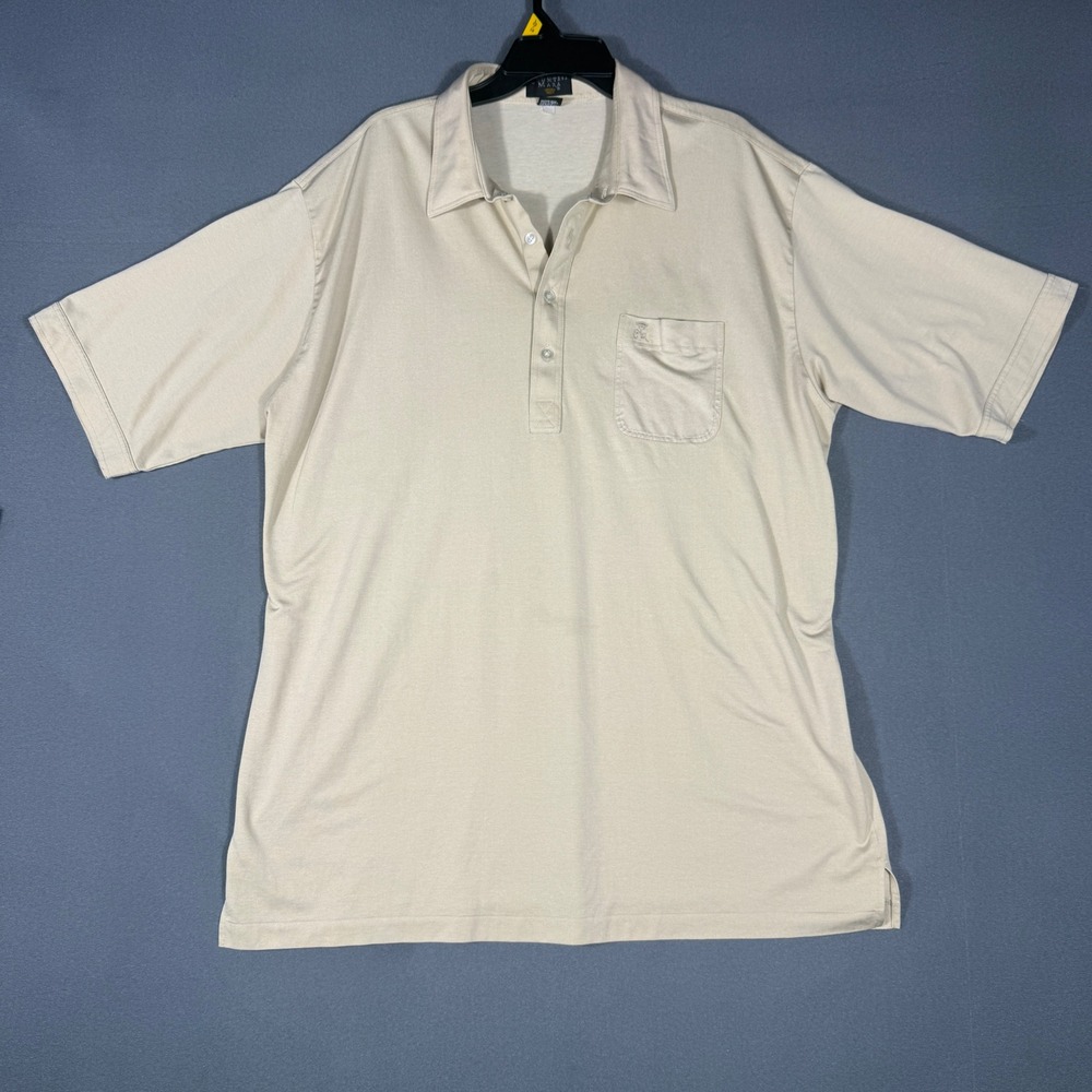 Countess Mara Polo Shirt Mens XXL Tan Beige Short Sleeve Pocket Classic Casual